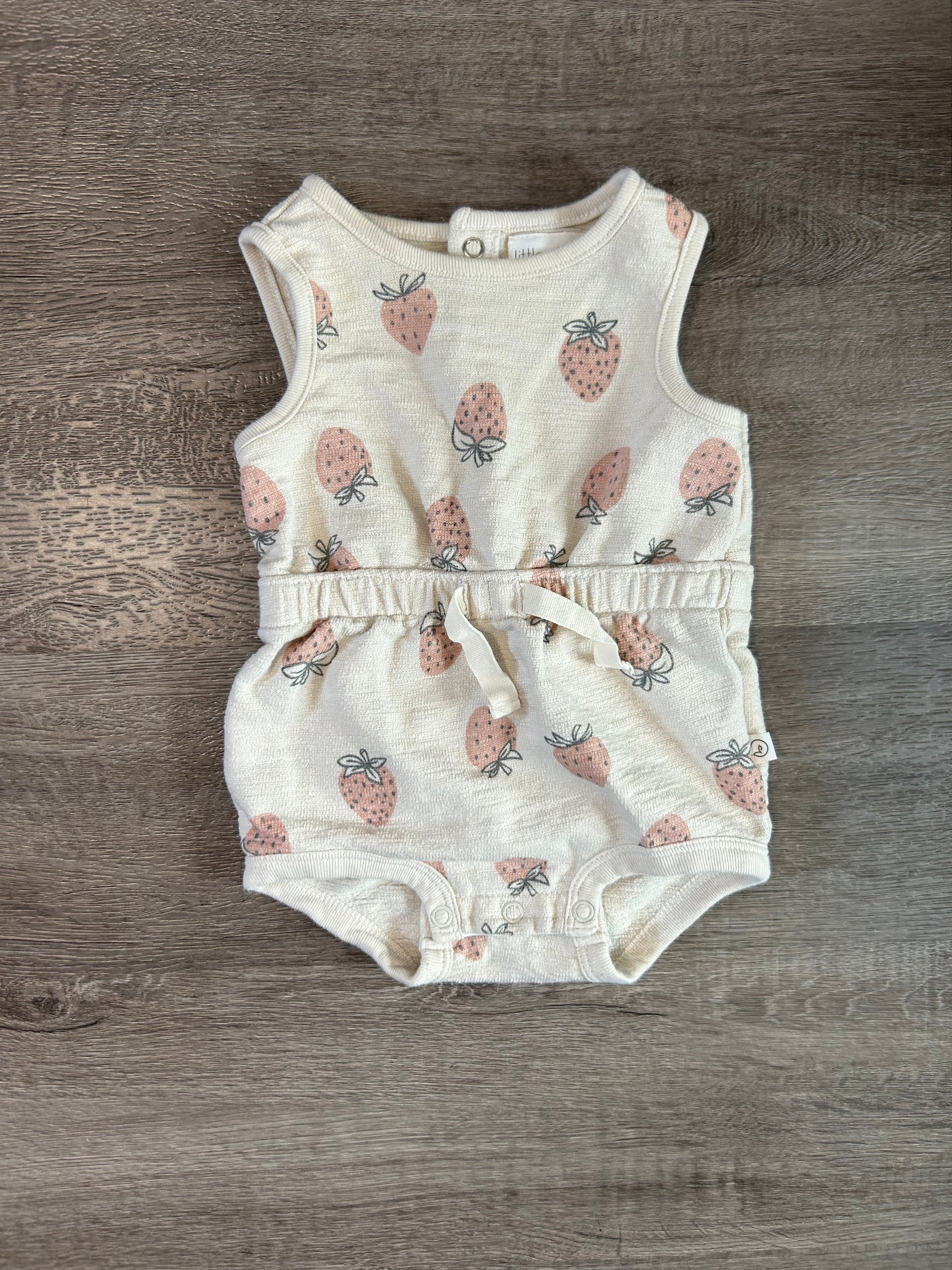Little Planet Strawberry Romper- Size 6 Months