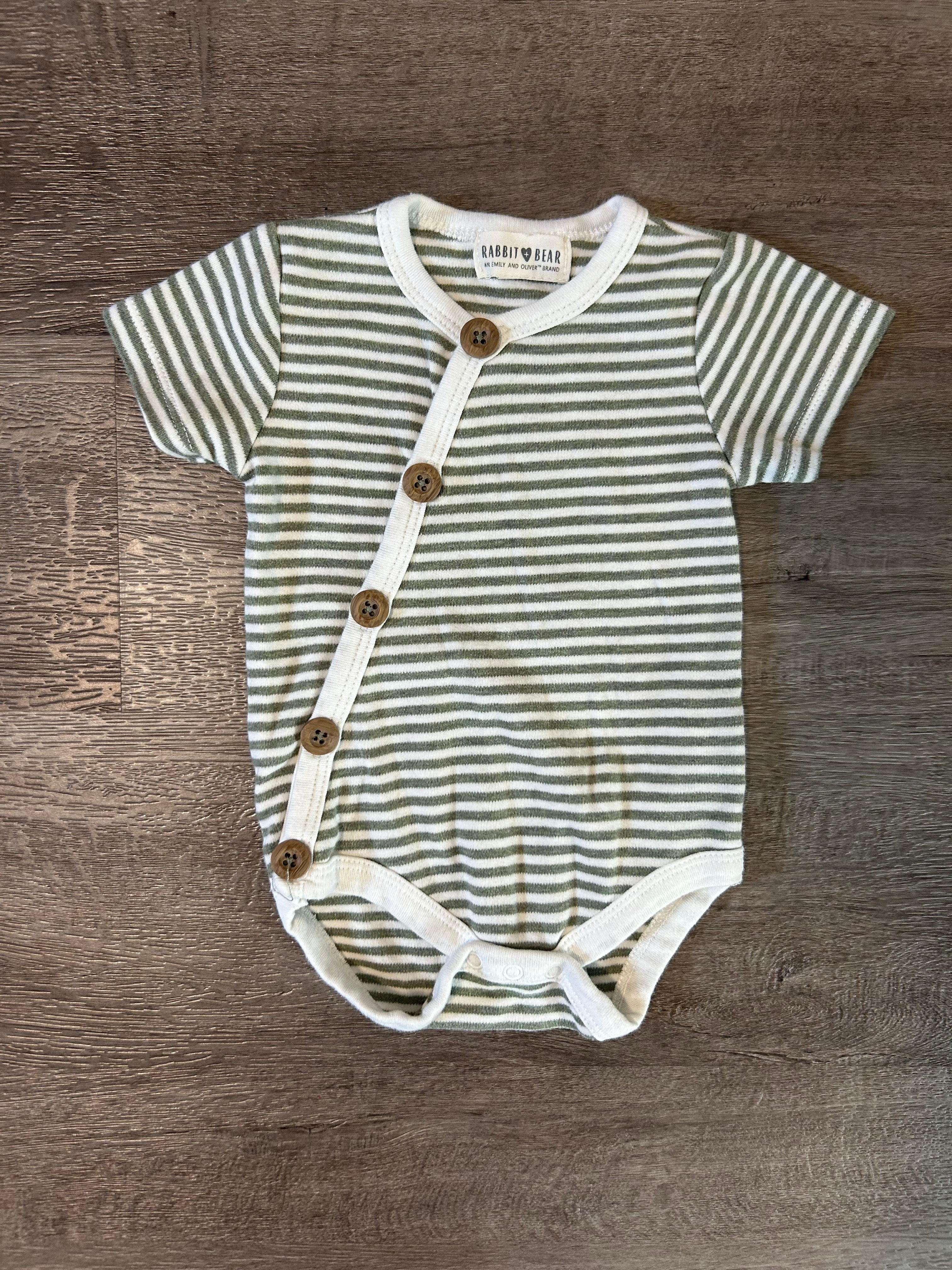 Rabbit + Bear Short Sleeve Bodysuit- Size 3-6 Months