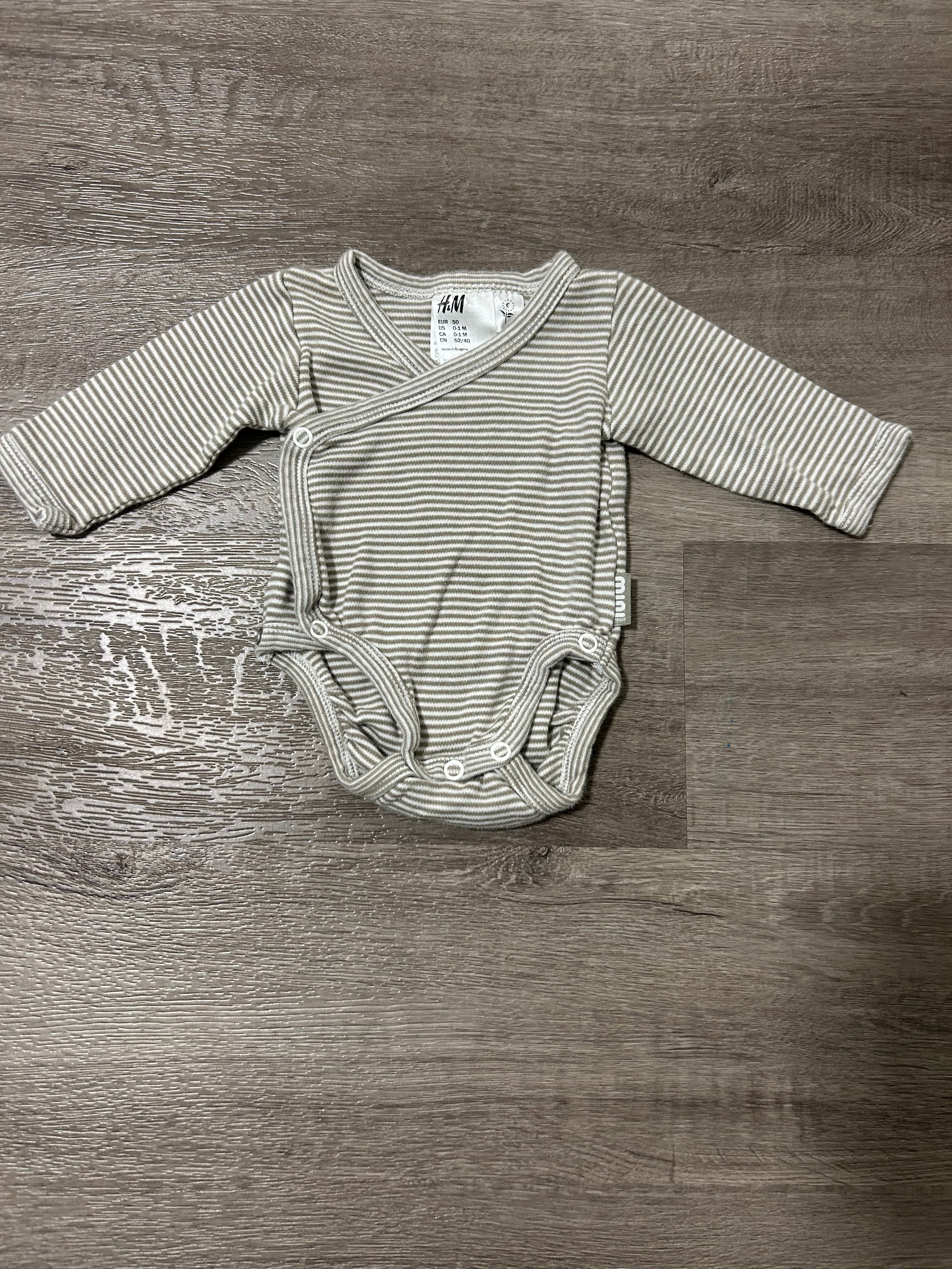 H&M Long Sleeve Wrap Bodysuit- Size 0-1 Month