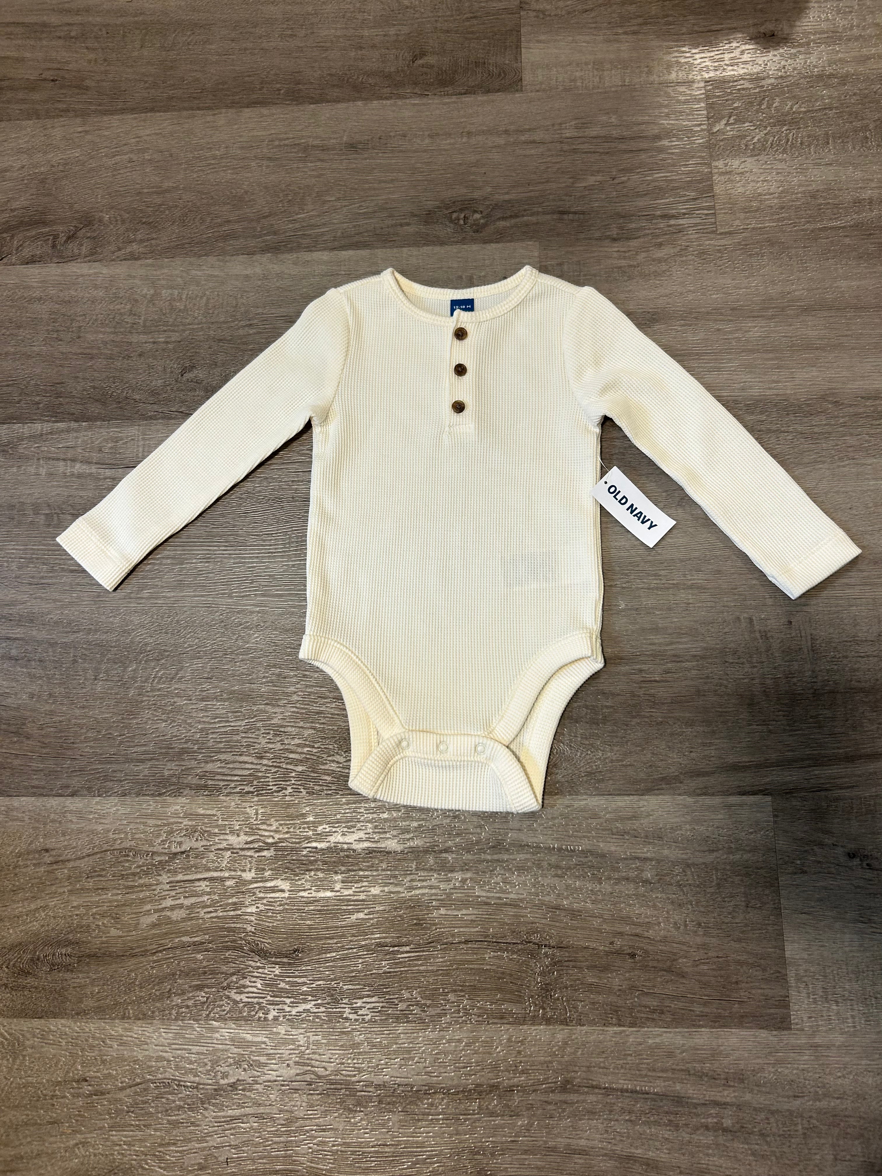 Long Sleeve Waffle Bodysuit- Size 12-18