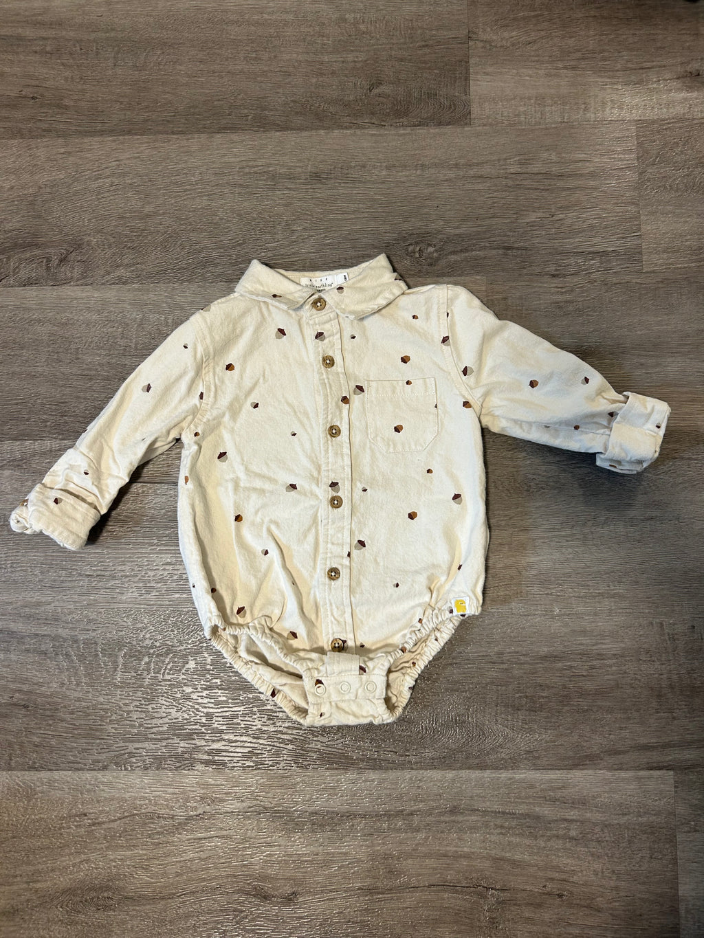 Rise Little Earthling Long Sleeve Button Up- Size 12-18 Months