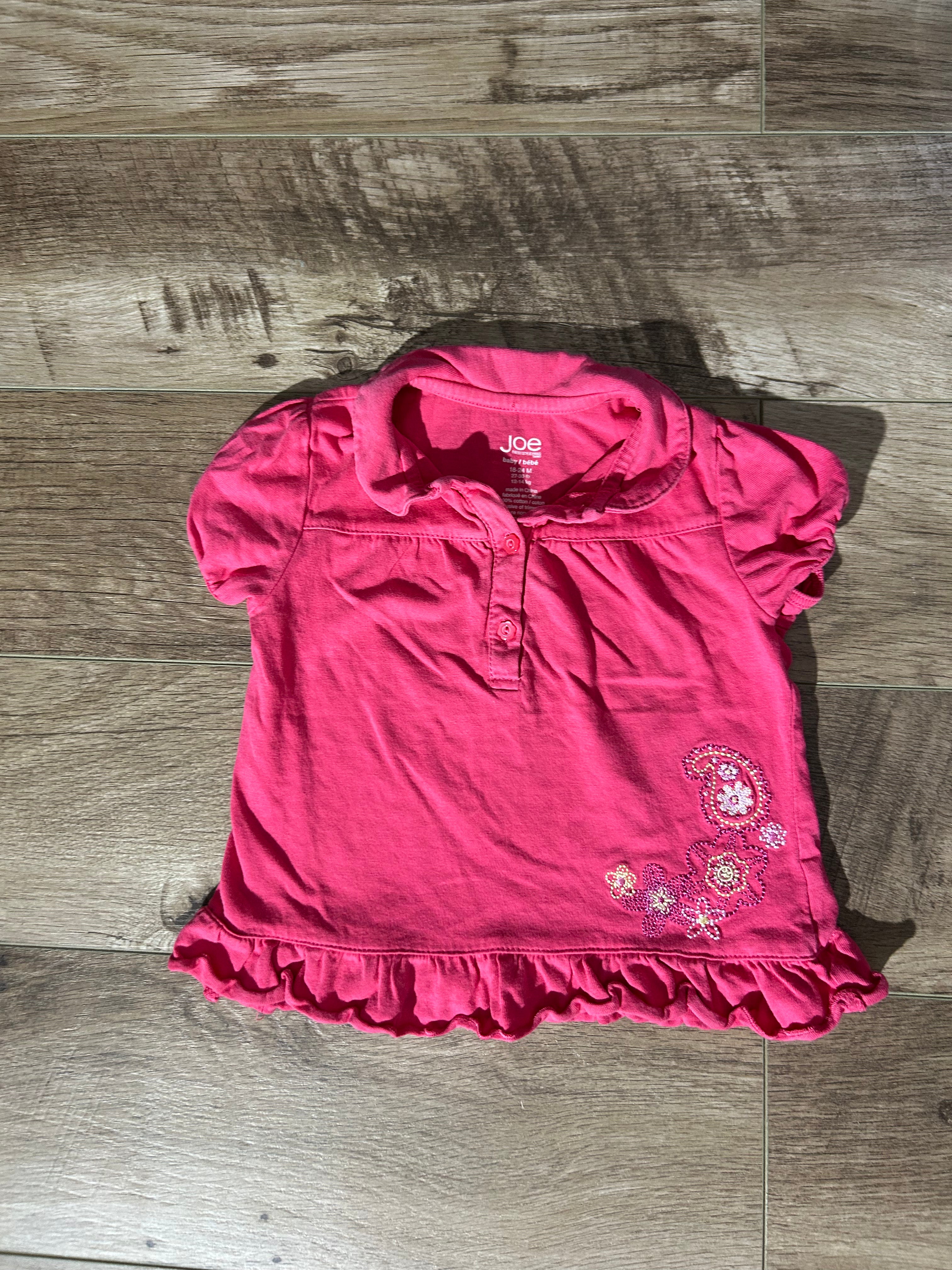 Joe Fresh Pink T-Shirt- Size 18-24 Months