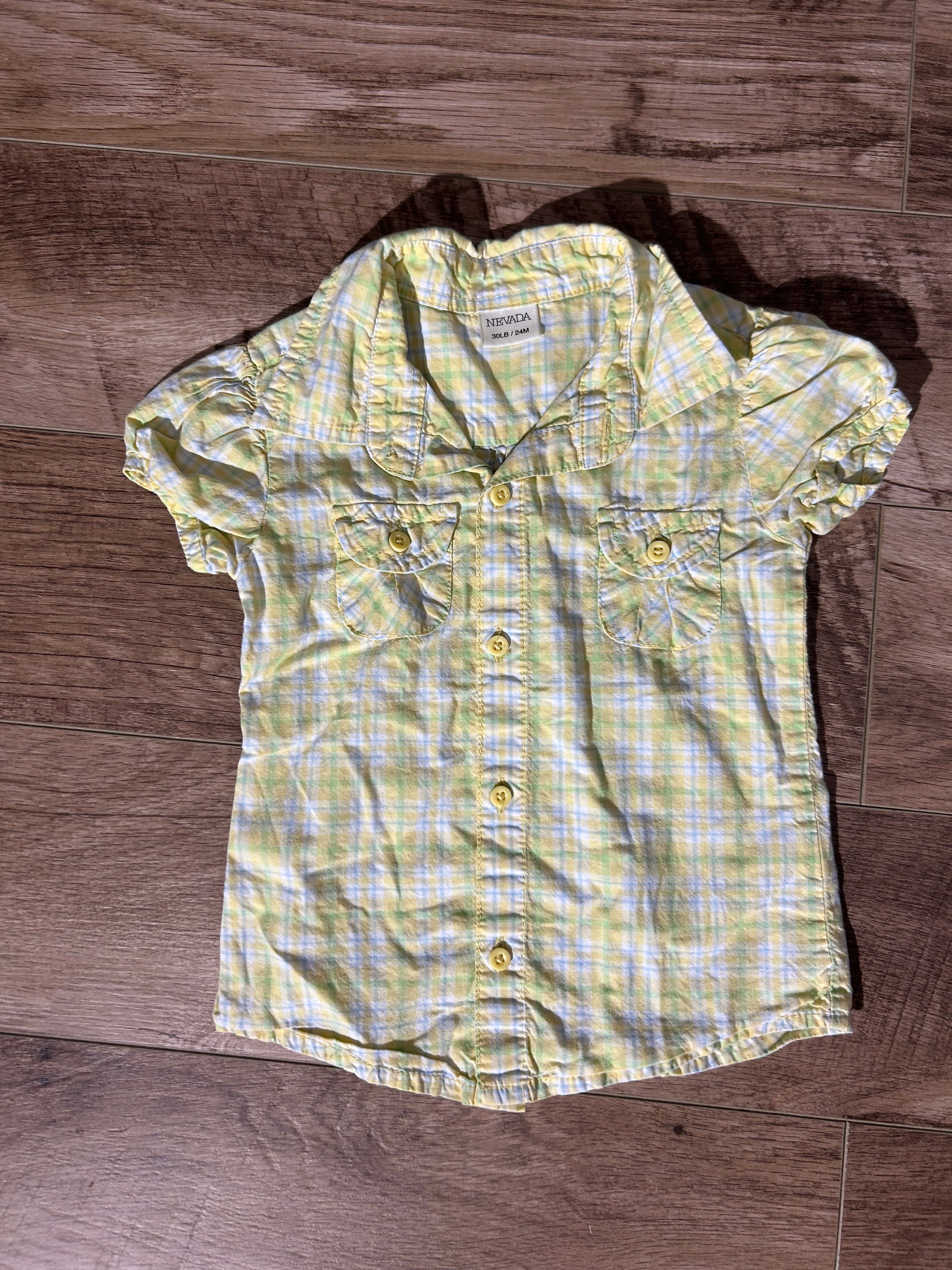 Nevada Button up Plaid Shirt- Size 24 Months