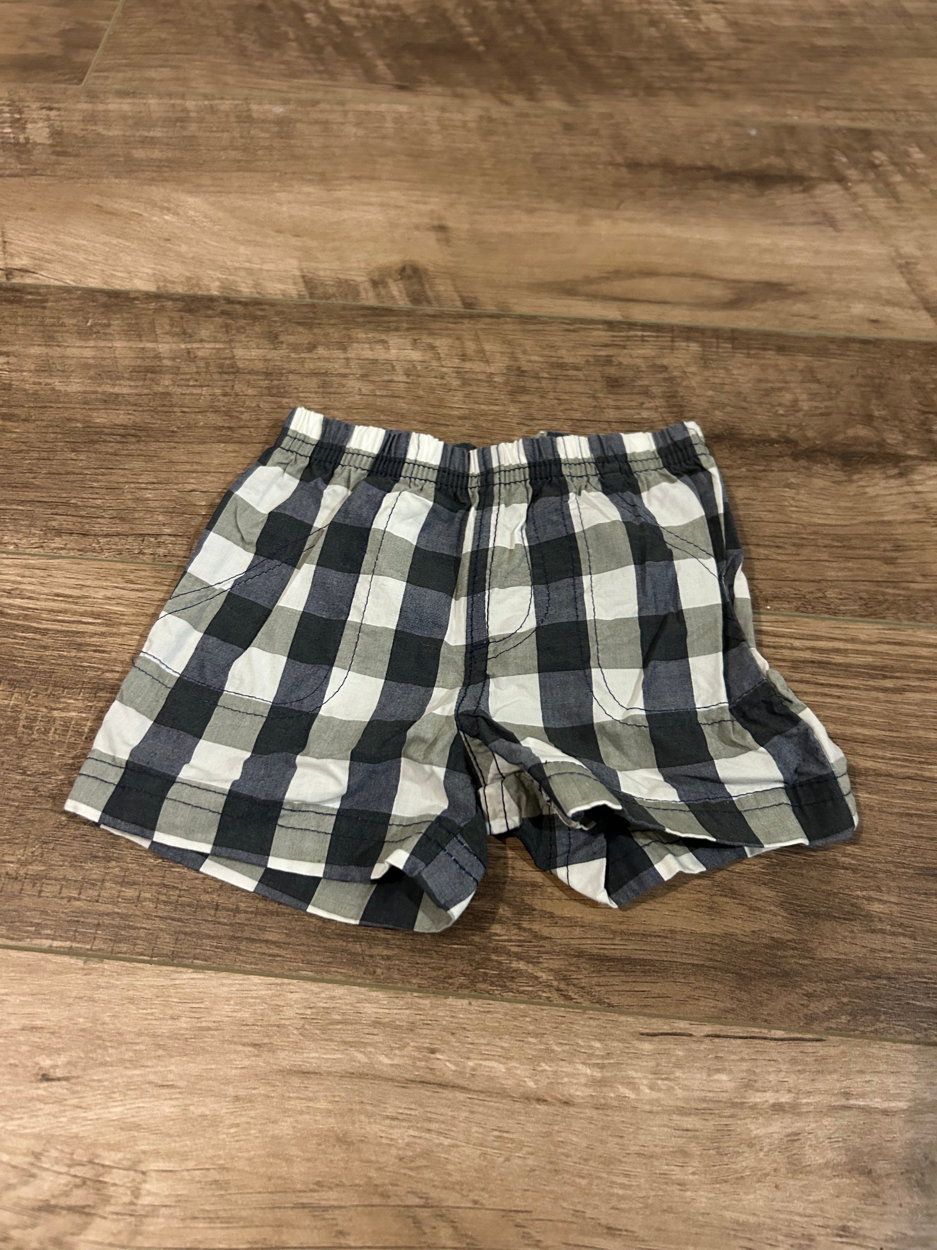 Carters Checkered Shorts- Size 3 Months