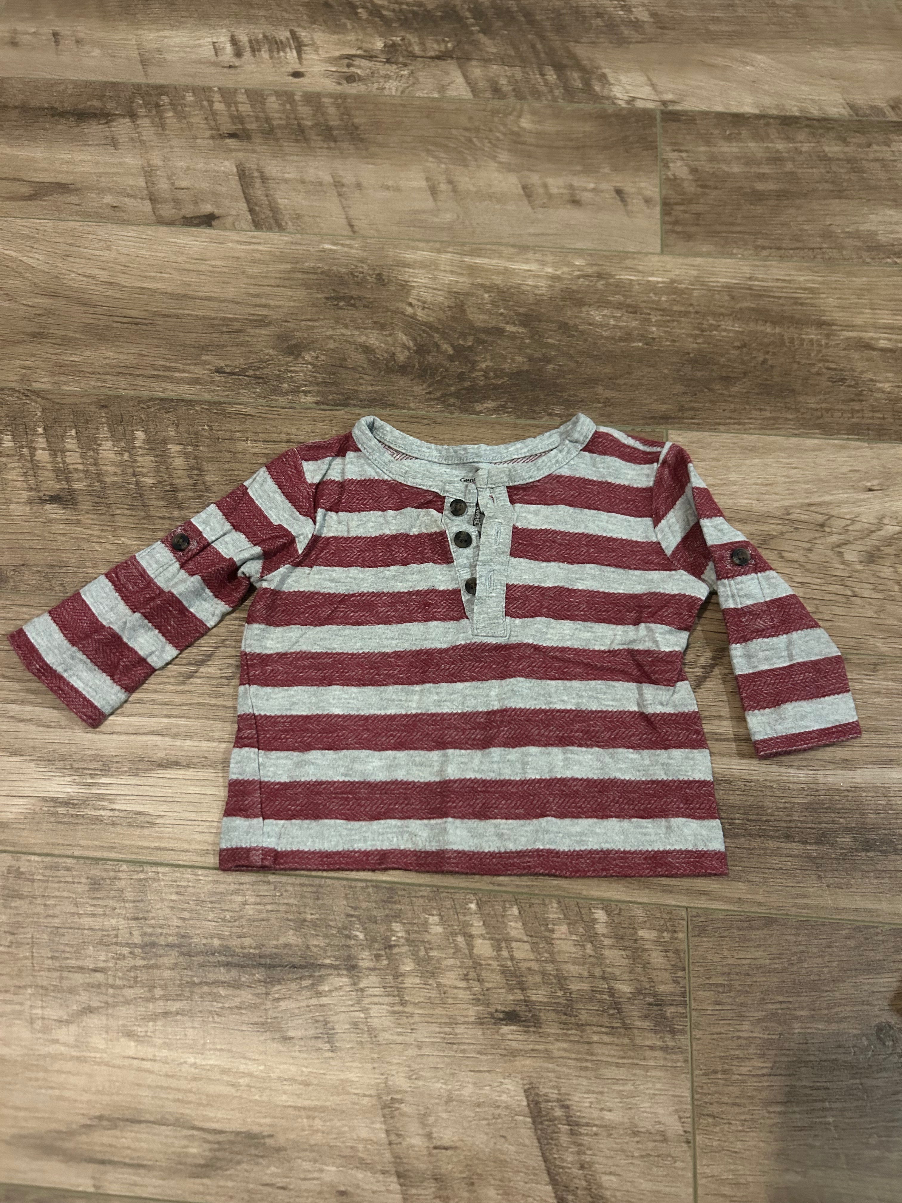 George Long Sleeve Stripped Shirt- Size 6-12 Months
