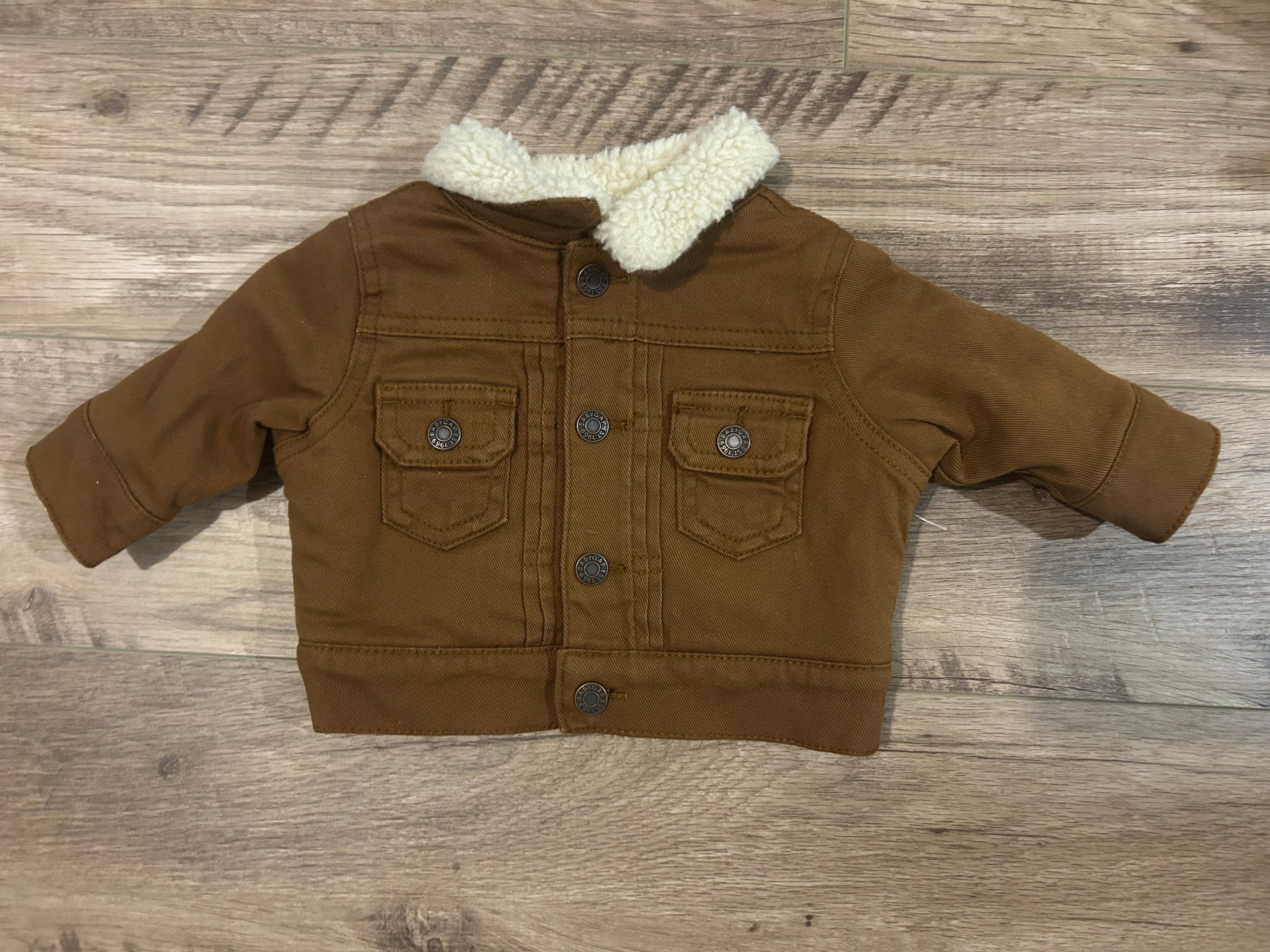 Gap Sherpa Lined Denim Jacket- Size 0-3 Months
