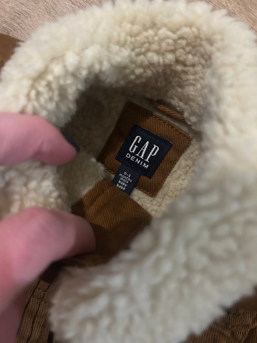 Gap Sherpa Lined Denim Jacket- Size 0-3 Months