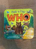 Peek-a-Flap Who- Peek and Explore Board Book by Jaye Garnett