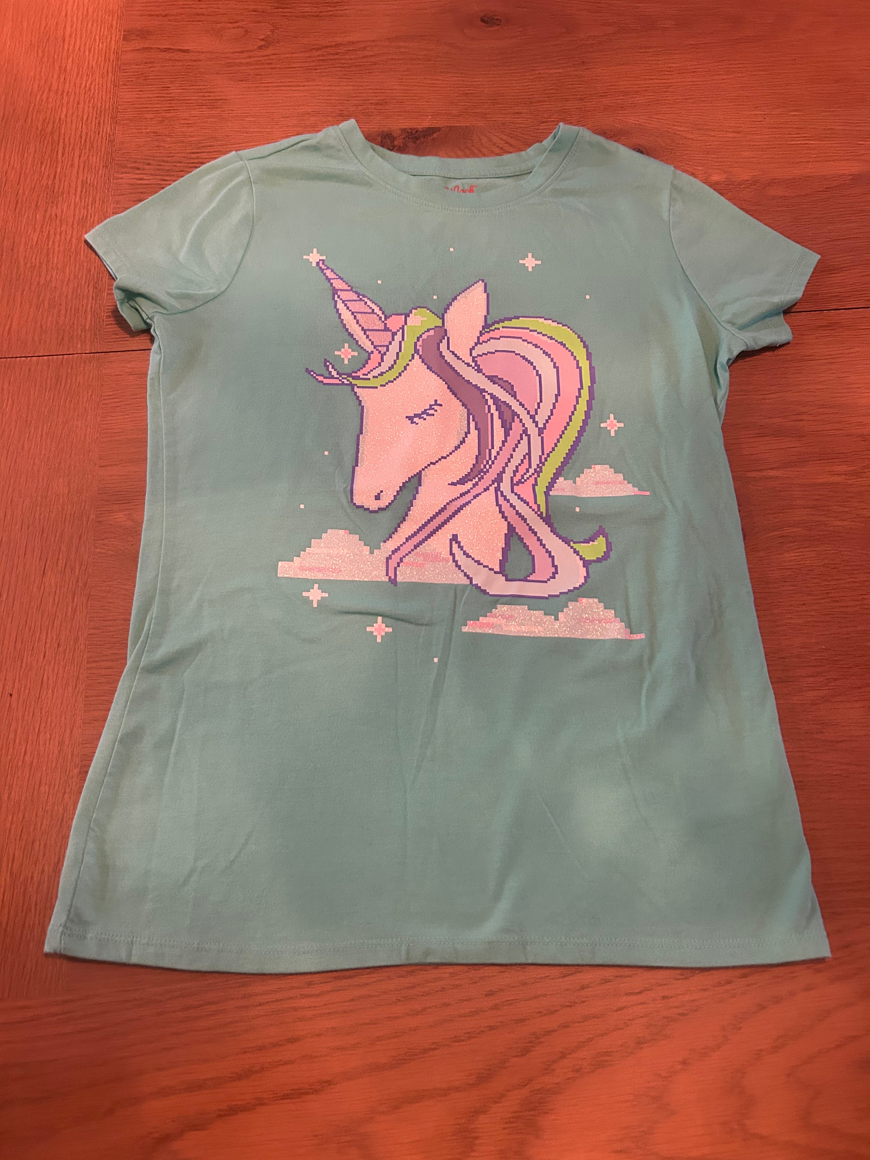 Cat and Jack Short Sleeve Unicorn T-shirt- Size L (10-12)