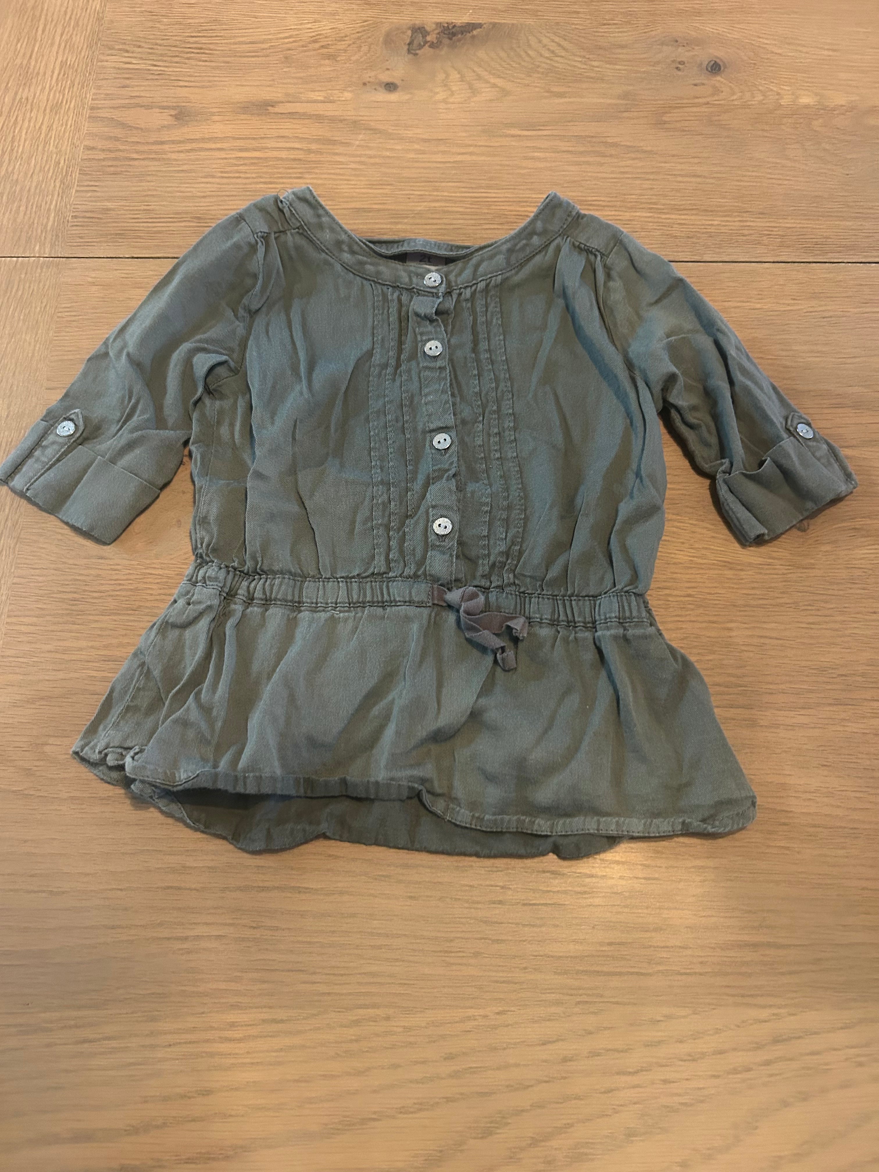 Carters 3/4 Length Sleeve Army Green Shirt- Size 2T