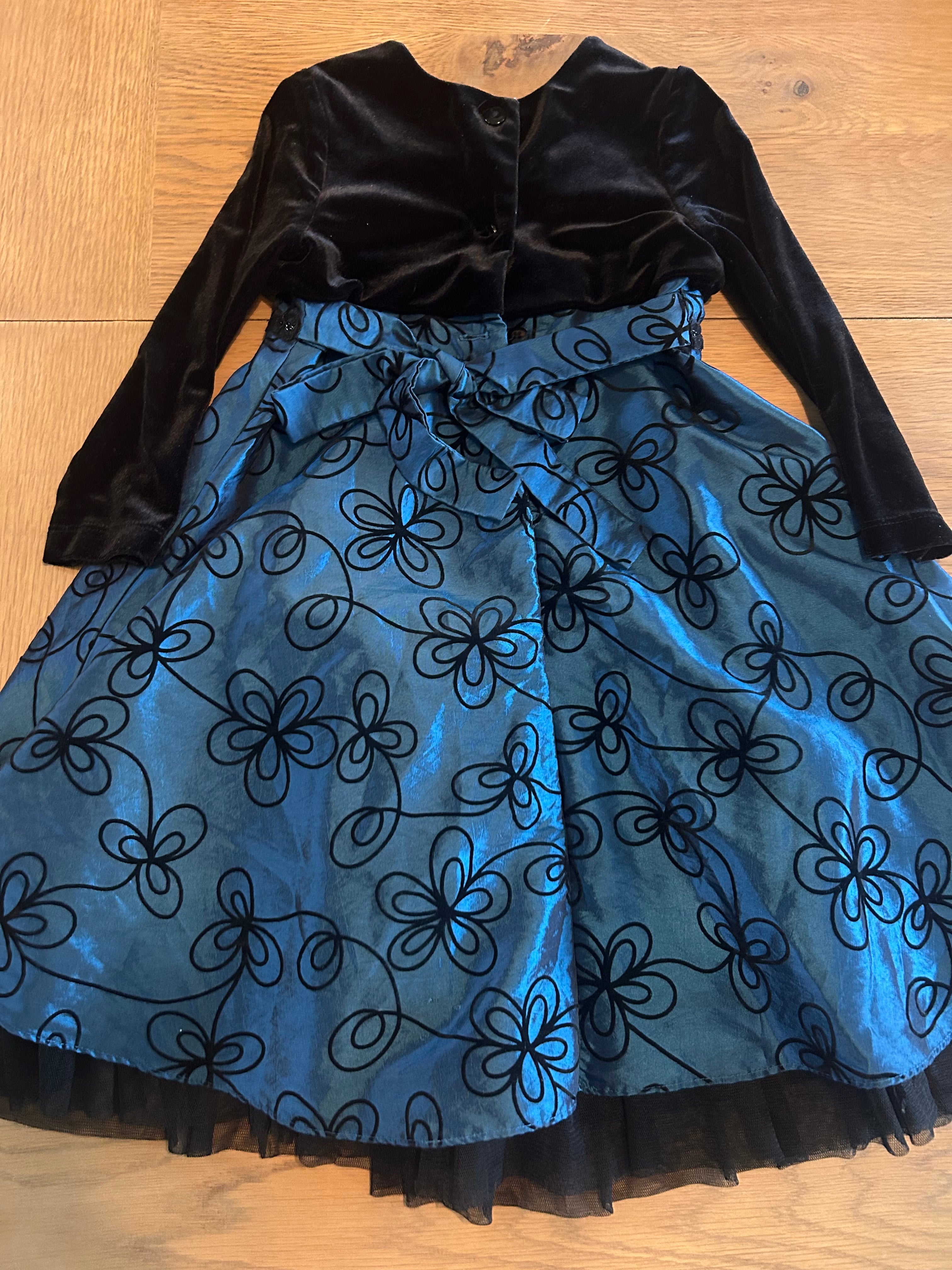 Jona Michelle Party Dress with Velvet Long Sleeves- Size 2T??