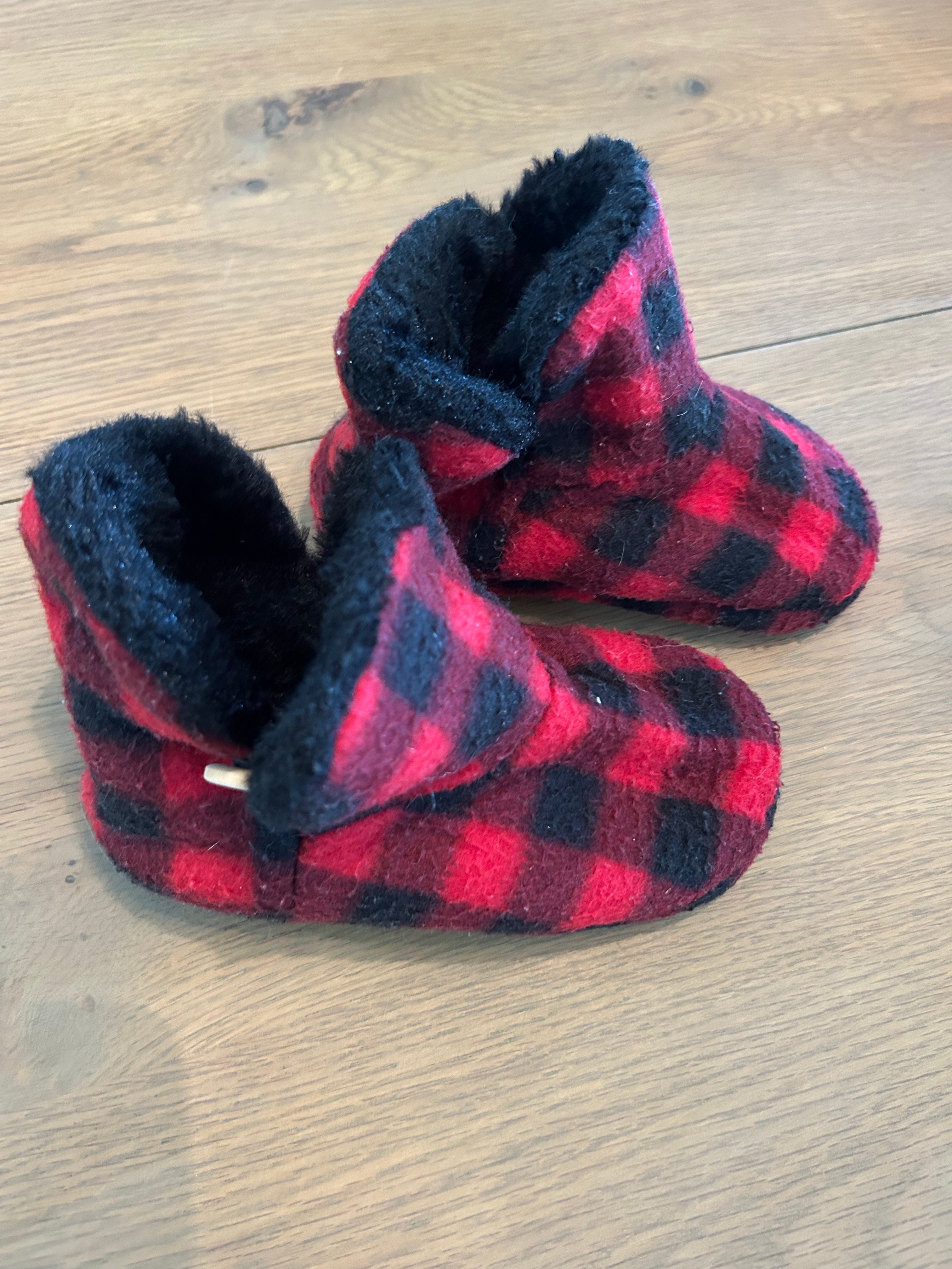 Hard Sole Plaid Slippers-Size L