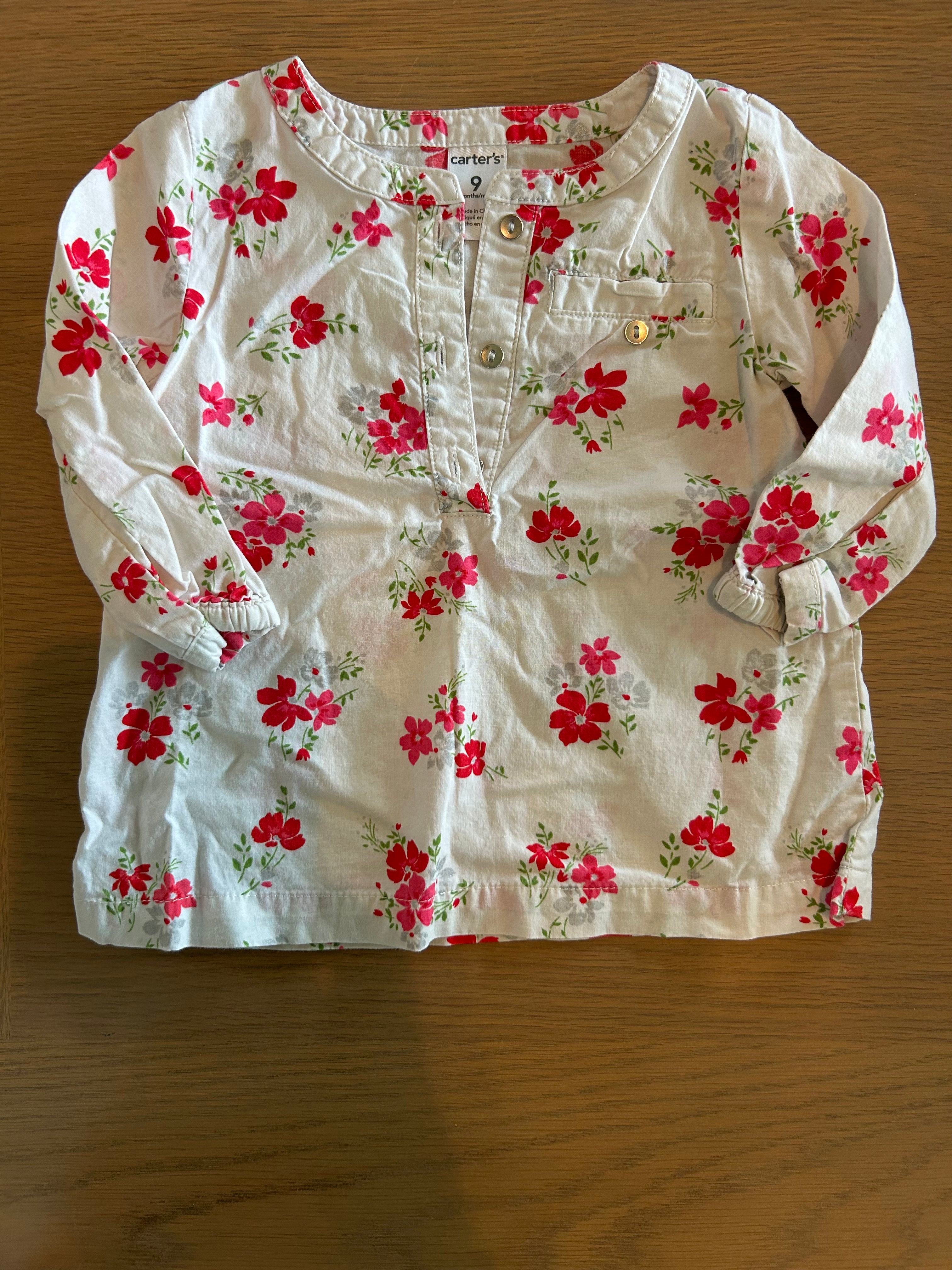 Carter's Long Sleeve Shirt- Size 9 Months