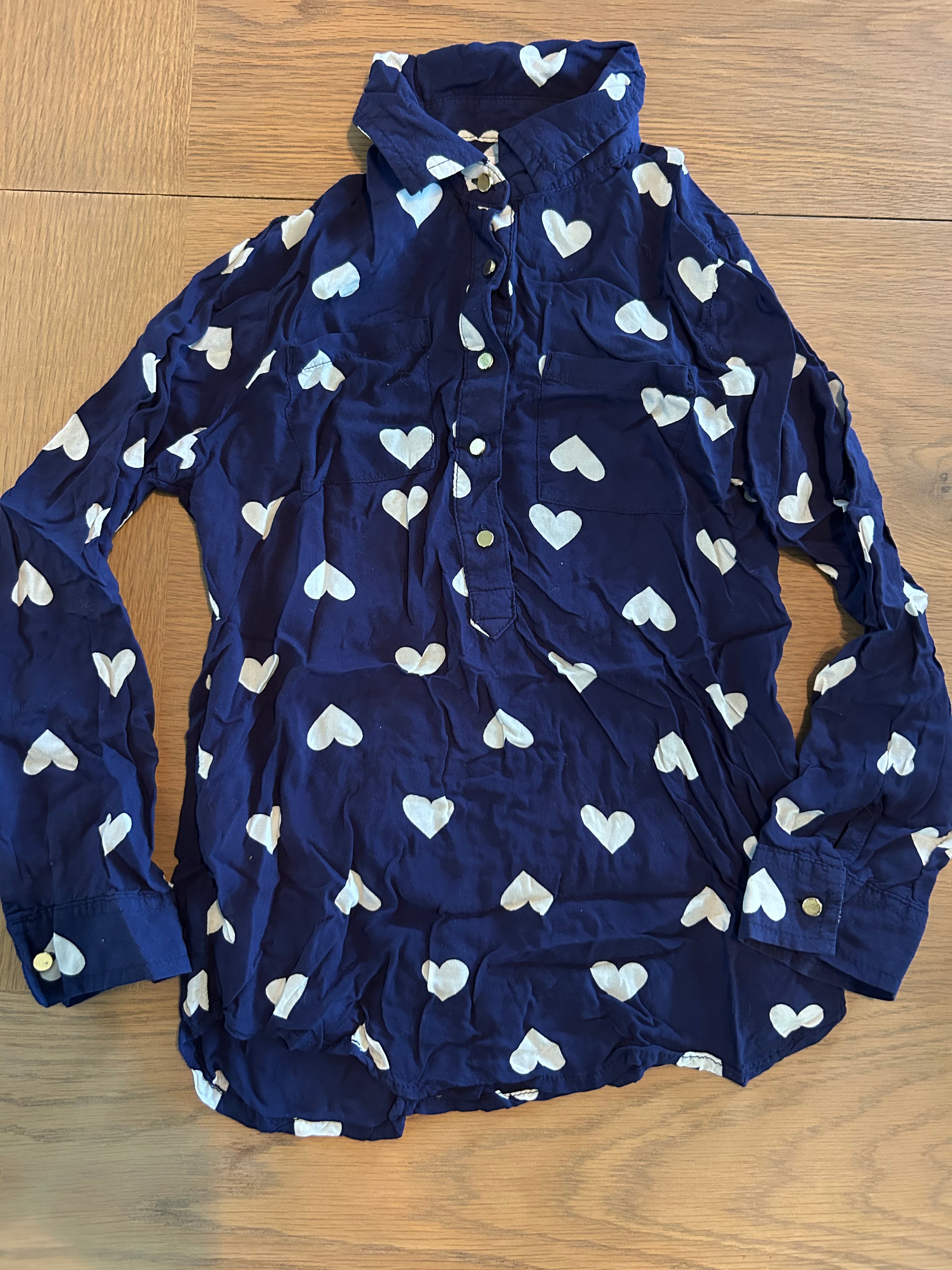 Joe Fresh Kids Dress Shirt With Hearts- Size m/8