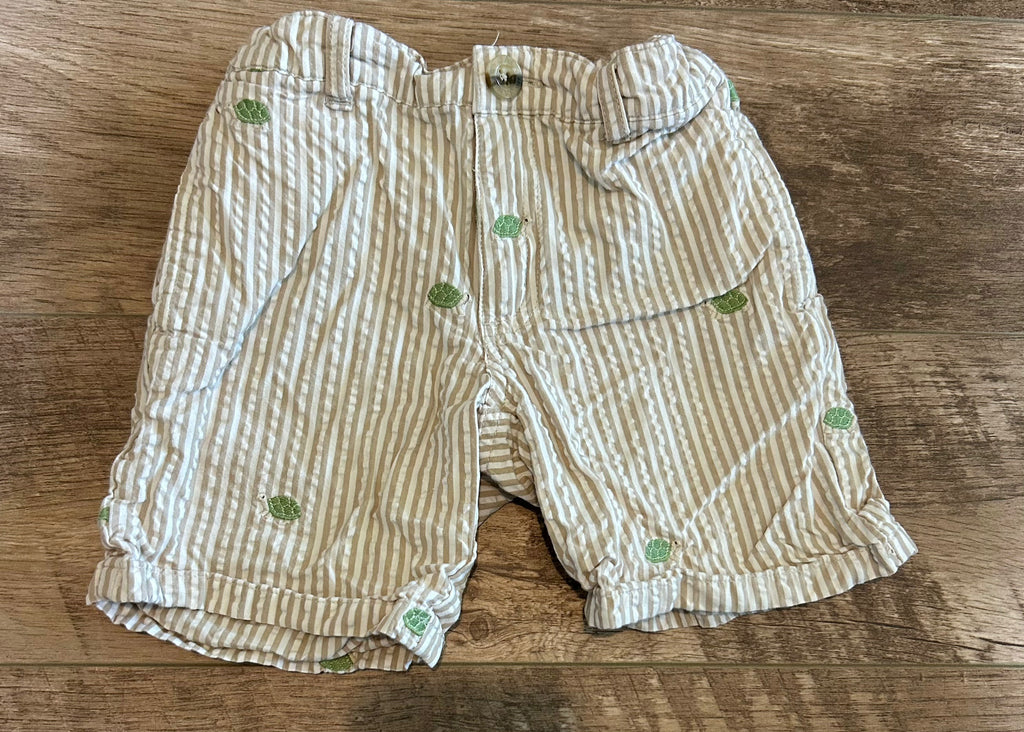 Janie And Jack Stripped Shorts With Turtles- Size 2T