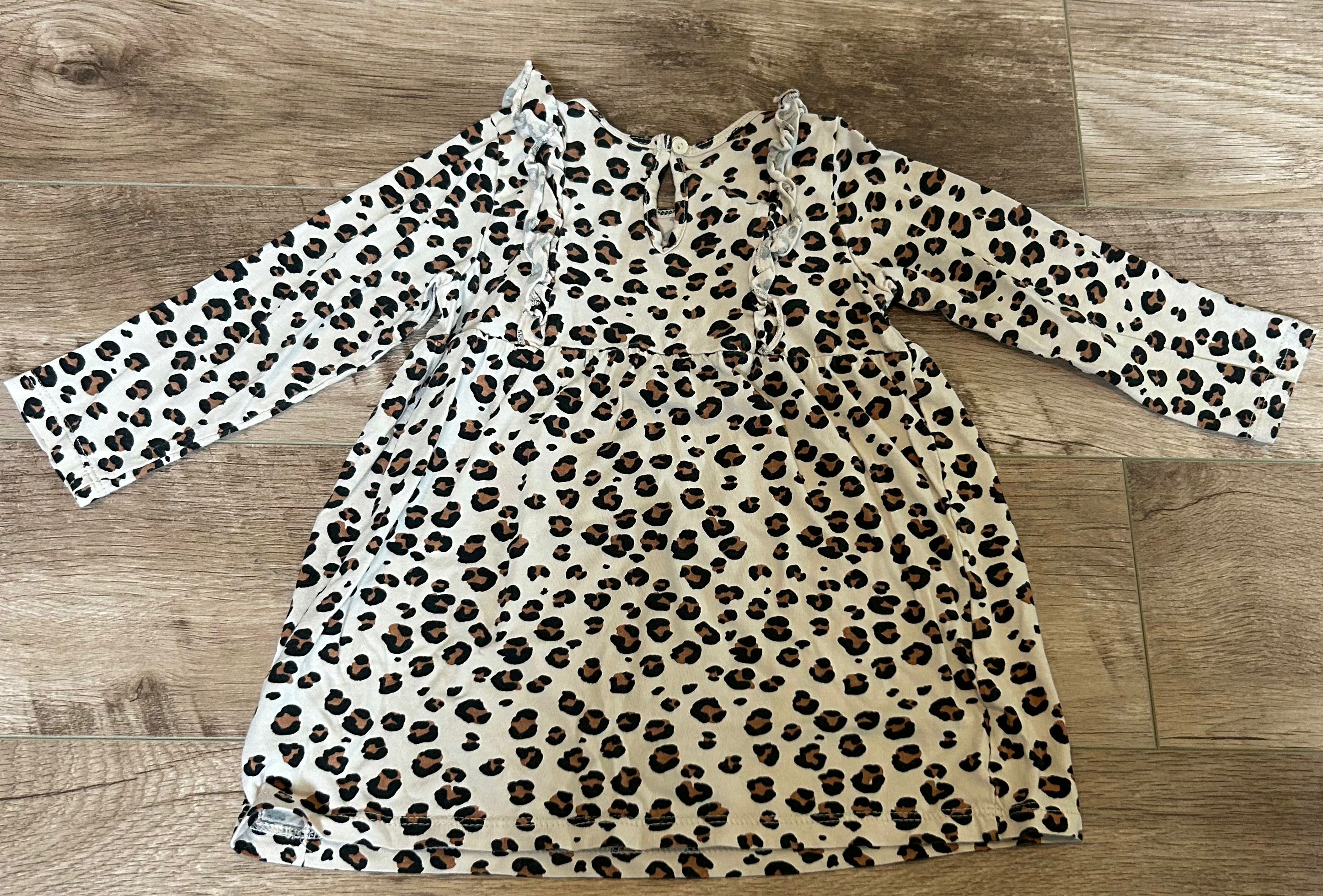 H&M Long Leopard Print Shirt- Size 9-12 Months