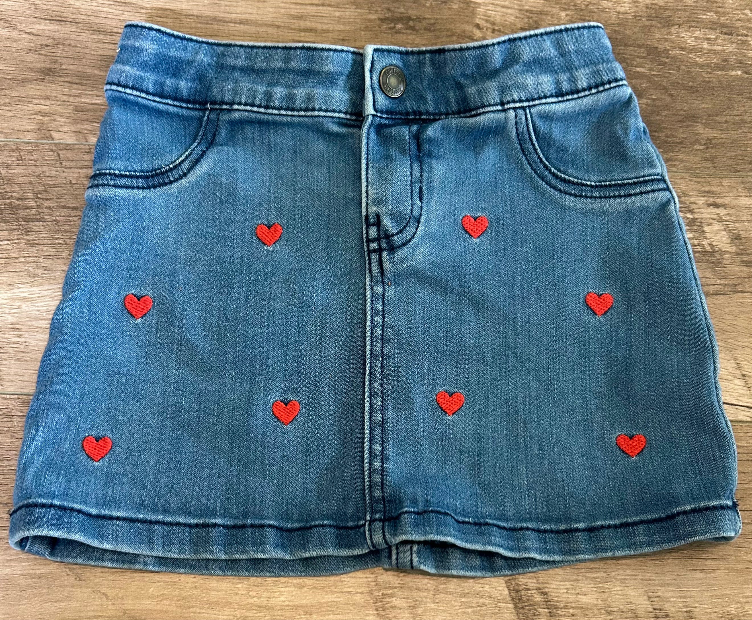 Carter's Kids Skirt With Hearts- Size 6/6X