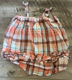 Baby B'gosh Plaid Romper- Size 9 Months