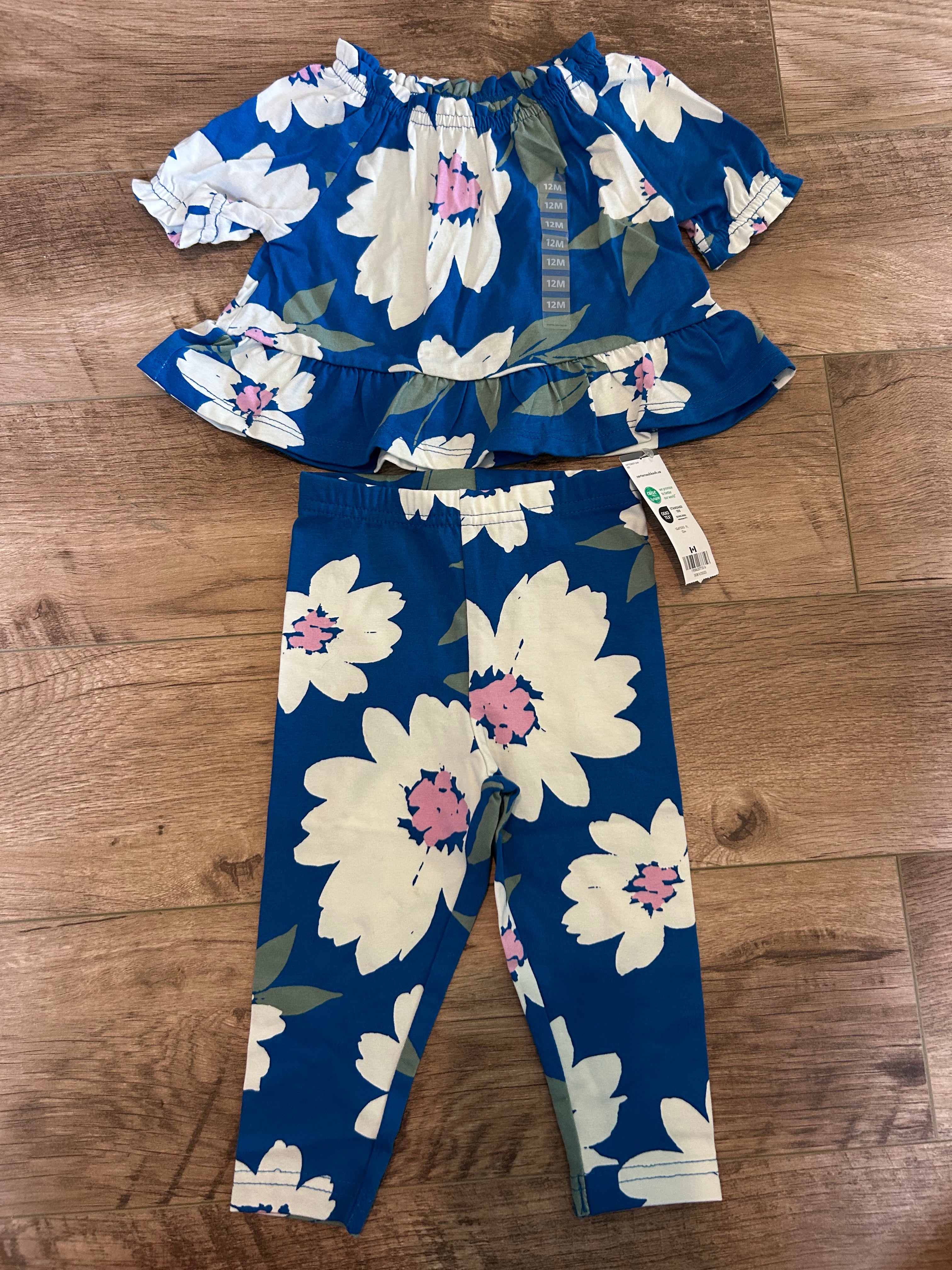 Carter's Two Piece Leggings and T-shirt Outfit- Size 12 Months