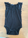 Baby Gap Black Bodysuit With Ruffle Around Necck- 12-18 Months