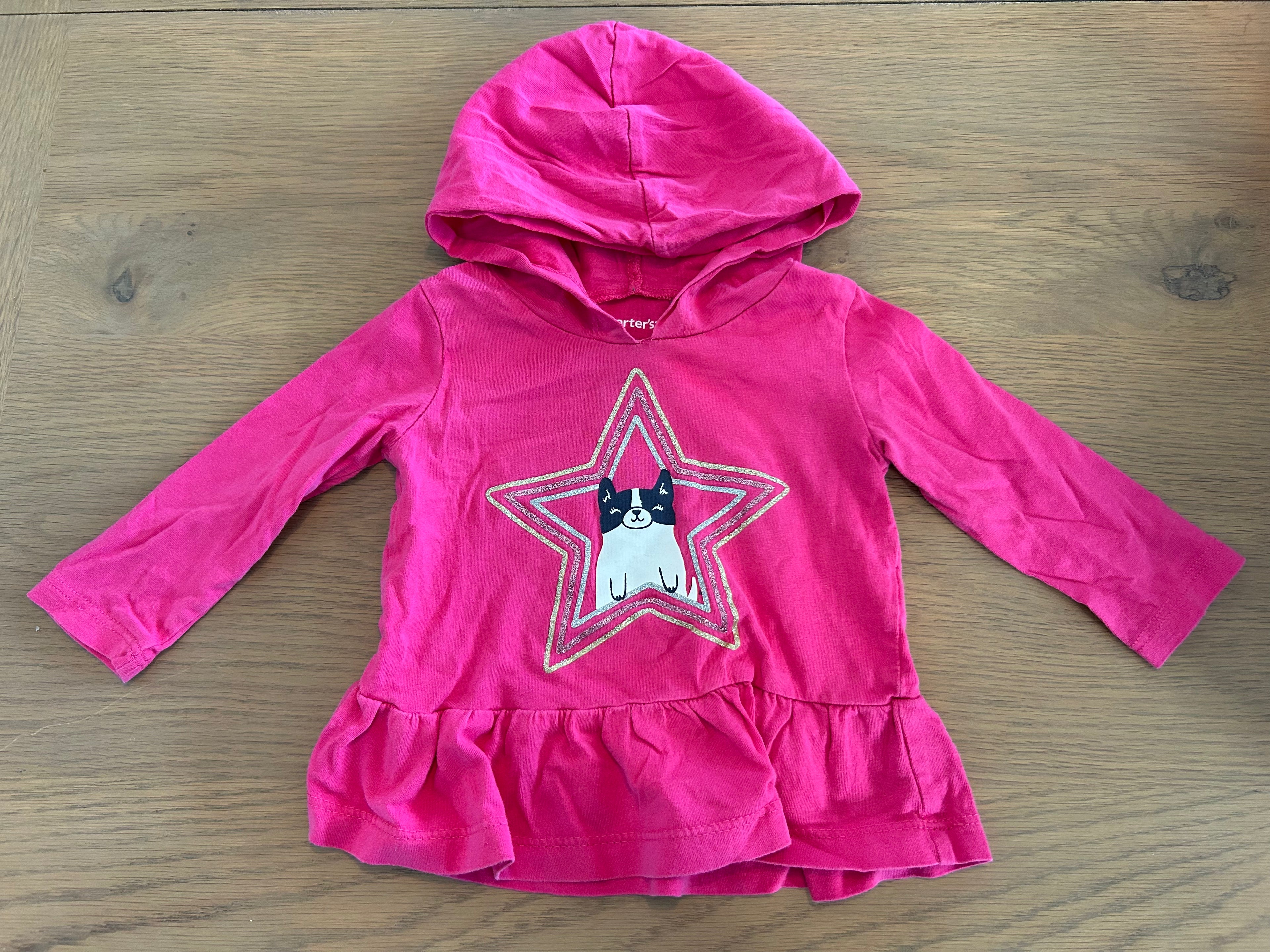 Carter's Long Sleeve Shirt With Hood- Size 12 Months