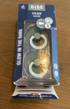 Bibs Glow In The Dark Round Pacifier Size 1  (2 Pack)