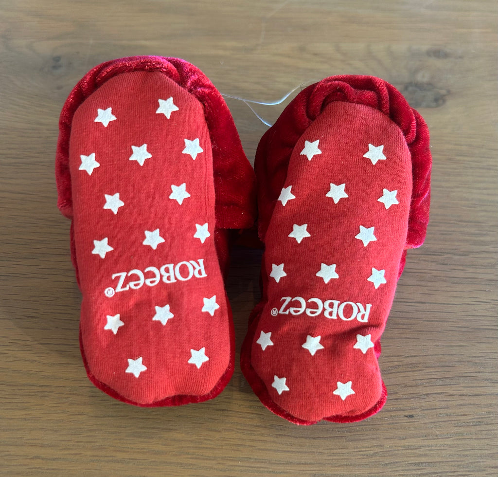 Robeez Snap Booties in Colour Holiday Bow Red- Size 6-12 Months