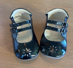 Robeez First Kicks Audrey Black 100% Leather Upper- Size 12-18 Months