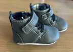 Robeez First Kicks Premium Leather in Colour Thiago Charcoal- Size 0-3 Months