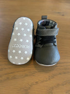 Robeez First Kicks Premium Leather in Colour Thiago Charcoal- Size 0-3 Months
