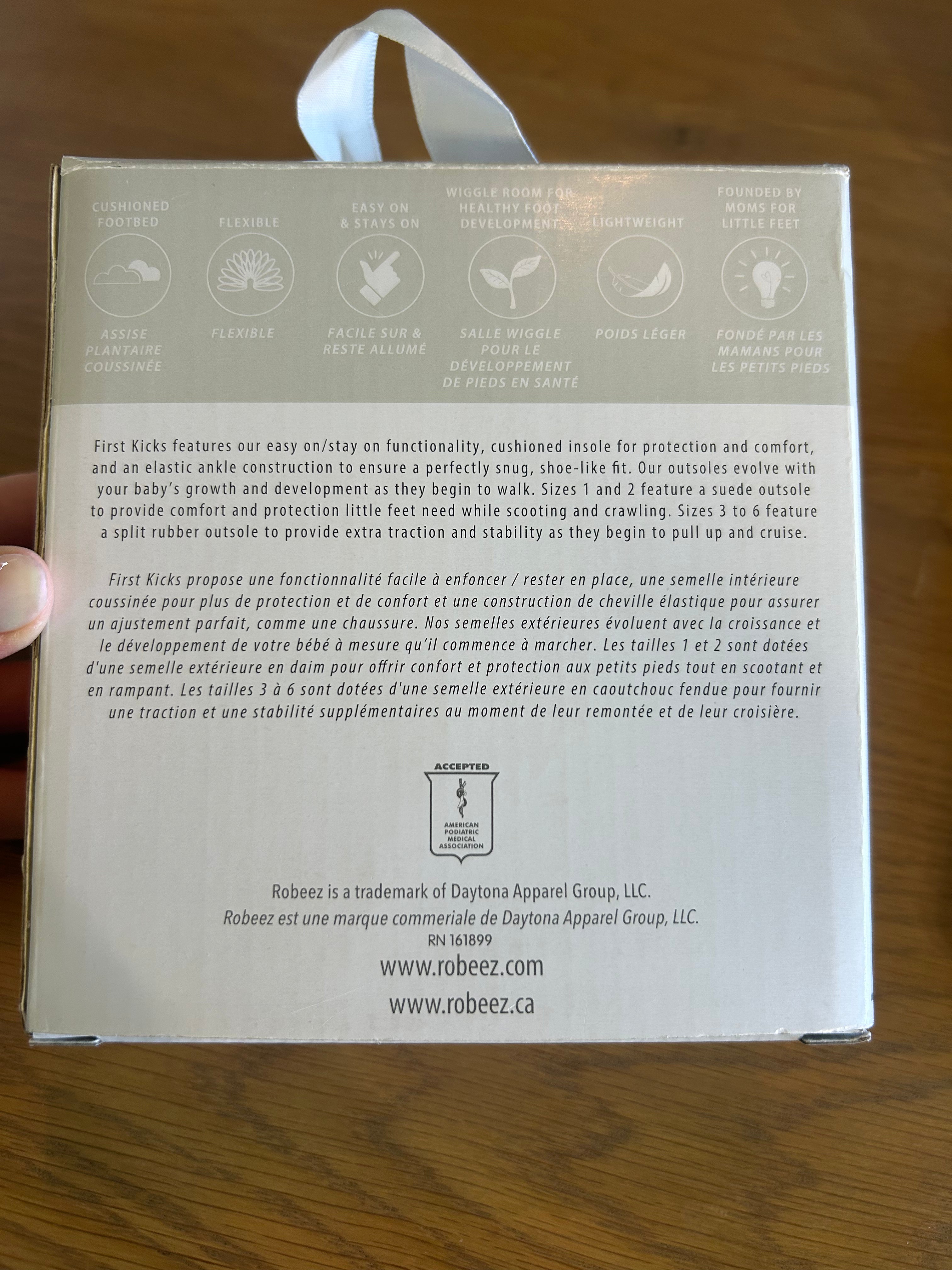 Robeez First Kicks Premium Leather in Colour Thiago Charcoal- Size 0-3 Months