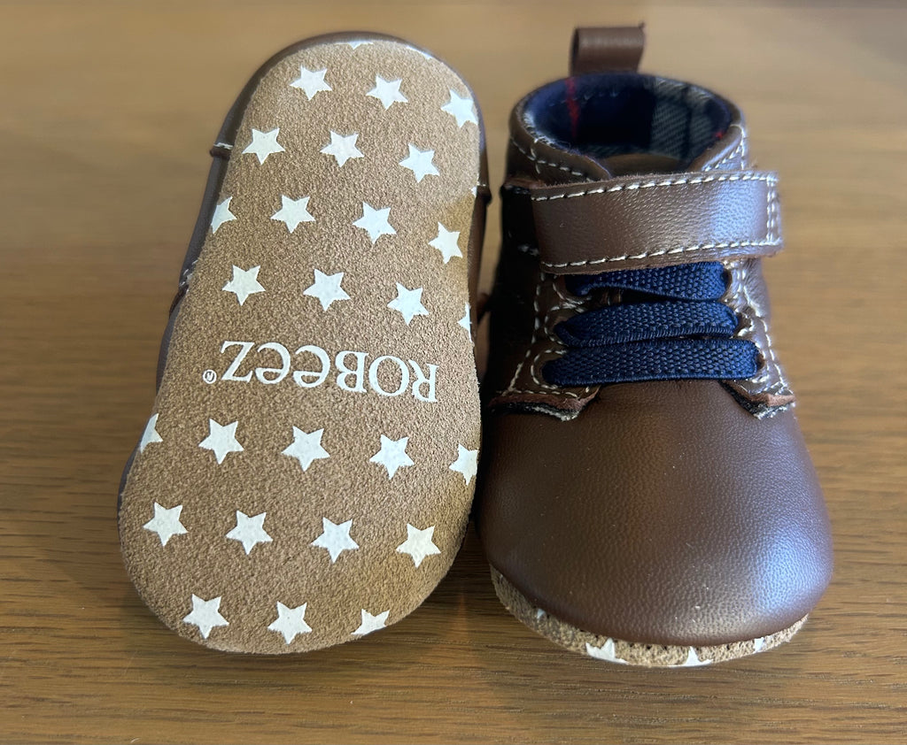 Robeez First Kicks Premium Leather in Colour Thiago Copper- Size 0-3 Months