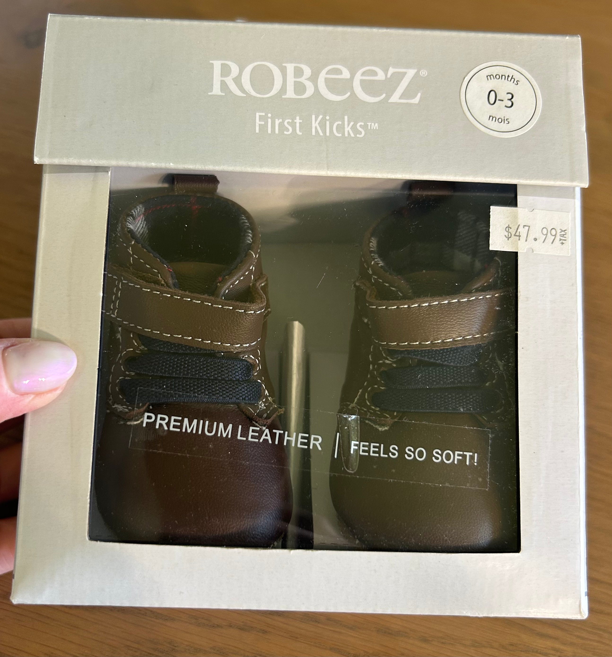 Robeez First Kicks Premium Leather in Colour Thiago Copper- Size 0-3 Months
