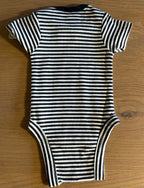 Onsies Brand Navy and White Stripped Short Sleeve Onsie- Size Preemie (up tp 5lbs)