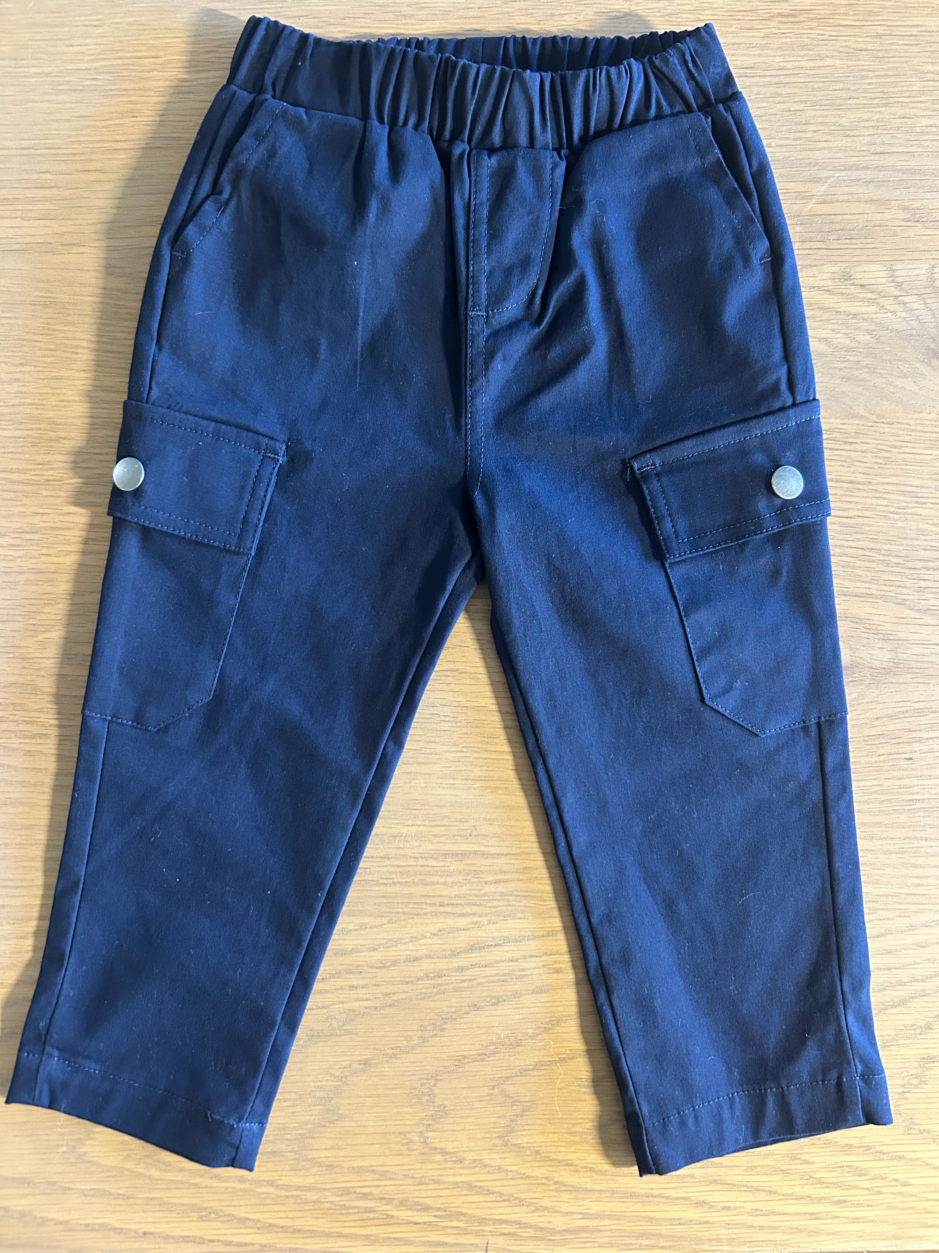 M.I.D Cargo Pants in the Colour Navy- Size 9-12 Months