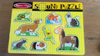 Melissa & Doug Pets Sound Puzzle - Wooden Peg Puzzle with Light-Activated Sound Effects